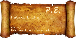 Pataki Erika névjegykártya